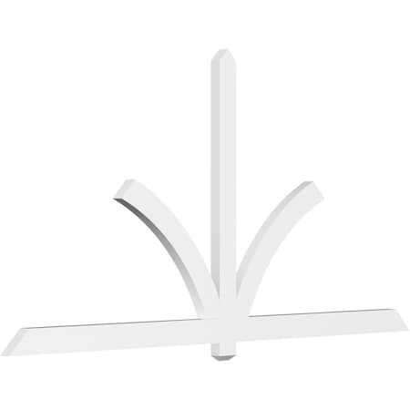 Ekena Millwork Redmond Architectural Grade PVC Gable Bracket, 96"W x 48"H x 2"D x 4"F, 12/12 Pitch GBP096X48X0204RED00
